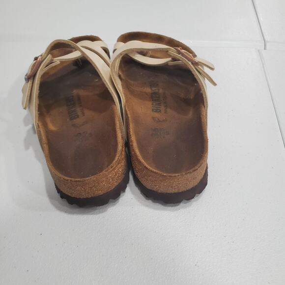 Birkenstock Sandals Womens 36 5 Cream Pearl Mayari Cork Footbed Germany Toe Loop - Picture 3 of 9